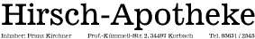 Hirsch-Apotheke - Inhaber: Franz Kirchner - Prof.-Kümmell-Str. 2, 34497 Korbach - Tel. 05631 / 2545